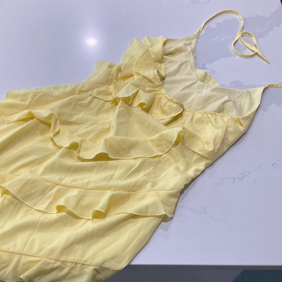 Yellow Ruffled Halter Dress - Picture 6 of 15